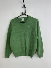 Green Lacoste Wool V-neck Jumper Women's Medium