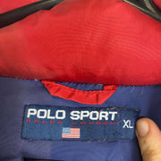 Vintage 90s Red Polo Sport Ralph Lauren Puffer Jacket Down XL
