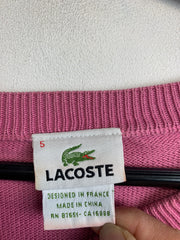 Pink Lacoste V-neck Jumper Men's Large