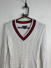 White Tommy Hilfiger V-neck Jumper Men's XS