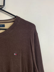 Brown Tommy Hilfiger V-neck Jumper Men's Medium