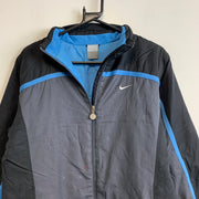 00s Grey and Blue Nike Jacket Women's Medium