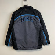 00s Grey and Blue Nike Jacket Women's Medium