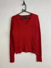 Red CHAPS V-neck Jumper Women's XL