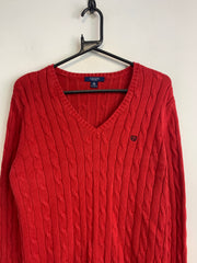 Red CHAPS V-neck Jumper Women's XL