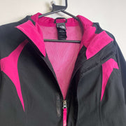 Black Pink North Face Girls Large Raincoat Jacket