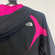 Black Pink North Face Girls Large Raincoat Jacket