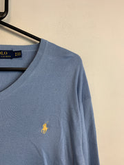 Light Blue Ralph Lauren V-neck Jumper Men's Medium