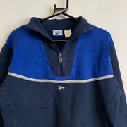 Vintage Navy and Blue Reebok Sweatshirt Women's Large