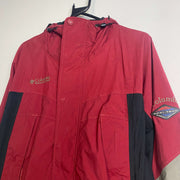 Red Black Columbia Jacket Mens Medium Omni Tech