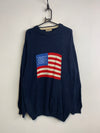 Navy Cyclone USA Flag Knitwear Jumper Men's L