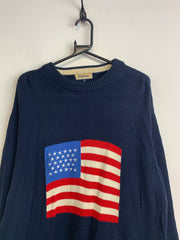 Navy Cyclone USA Flag Knitwear Jumper Men's L