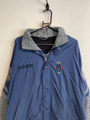 Vintage 90s Blue and Grey Adidas Jacket Men's Medium