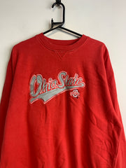 Red Ohio State Badge Sweatshirt Men's Large