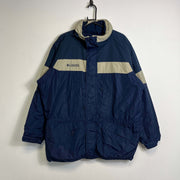 Navy Columbia Fleece Lined Jacket Large