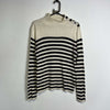 Lauren Ralph Lauren Cream Black Striped Knit Jumper Sweater Womnes Large