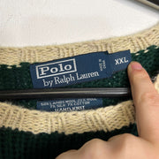 Vintage 90s Polo Ralph Lauren Green Knit Jumper Sweater 2XL