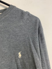 Grey Ralph Lauren Chest Embroidery Logo Jumper Men's Medium