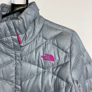 Grey North Face Women's Puffer Jacket Large