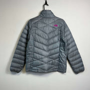 Grey North Face Women's Puffer Jacket Large