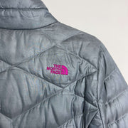 Grey North Face Women's Puffer Jacket Large