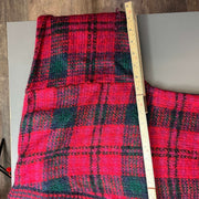Vintage Red Tartan Wool Cardigan Knit Jumper Sweater XL