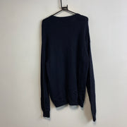 Navy Elephant Knit Sweater Men's XL