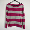 Pink Grey Striped Tommy Hilfiger Womens Knitwear Sweater Large