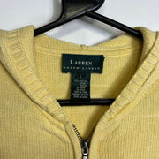 Yellow Lauren Ralph Lauren Knit Jumper Sweater Hoodie Womens Large