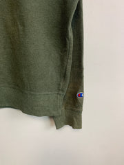 Olive Green Champion Chest Embroidery Logo Sweatshirt Men's Large