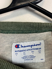 Olive Green Champion Chest Embroidery Logo Sweatshirt Men's Large