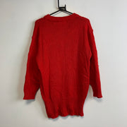 Red and White Knitwear Sweater Men's Small