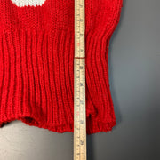 Red and White Knitwear Sweater Men's Small