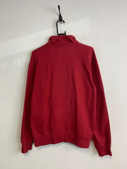 Red Champion Badge 1/4 Zip-up Sweatshirt Men's Medium