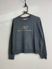 Grey DKNY Badge Logo Sweatshirt Men's Medium