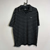 Black Striped y2k Nike Polo Shirt Large