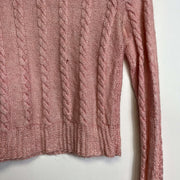 Pink Cable Knit Jumper Sweater Womens XS