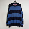 Blue Navy Striped Tommy Hilfiger Knit Jumper Sweater Medium