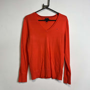 Orange Tommy Hilfiger Knit Jumper Sweater Womens Medium