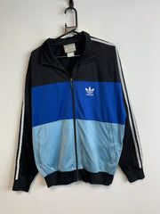 Vintage 90s Black and Blue Adidas Track Jacket Men's Large