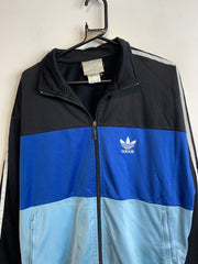 Vintage 90s Black and Blue Adidas Track Jacket Men's Large