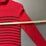 Red Lauren Ralph Lauren Striped Knit Sweater Jumper Womens Large