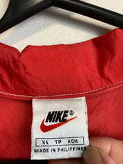 Vintage 90s Red and White Nike Windbreaker Men's XS