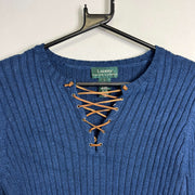 Blue Lauren Ralph Lauren Knit Sweater Jumper Womens Large