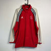 Vintage 90s Red Adidas Ajax Fleece Pullover 2XL