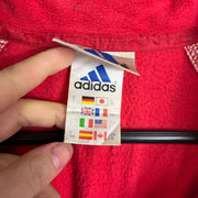 Vintage 90s Red Adidas Ajax Fleece Pullover 2XL