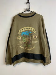 Vintage Khaki Graphic Print Sweatshirt Men's Large