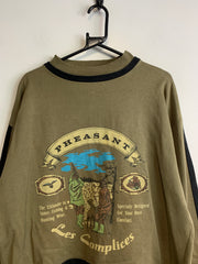 Vintage Khaki Graphic Print Sweatshirt Men's Large