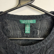 Black Lauren Ralph Lauren Cable Knit Sweater Jumper Womens Large