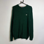 Green Chaps Ralph Lauren Cable Knit Sweater Jumper Small